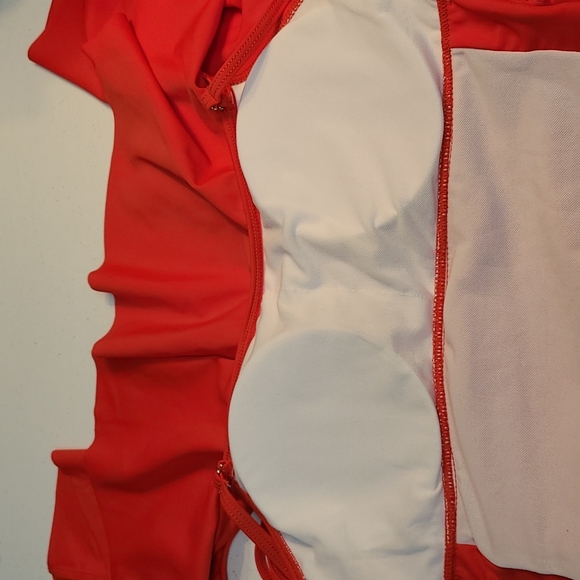 Holipick 1 pc. Red Off Shoulder Swimsuit With Lattice Side Opening NWT (… - Picture 5 of 14